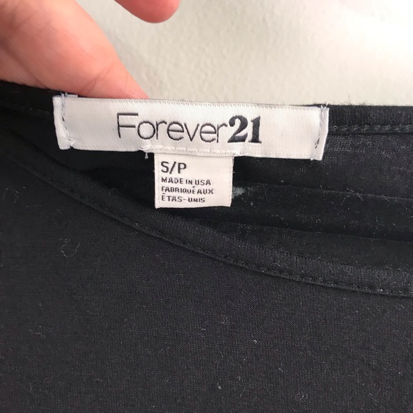 Forever 21 Rhinestone High Low Crop Top Black 260 - Picture 3 of 5
